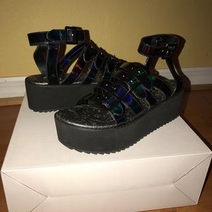 YRU Black Sandals